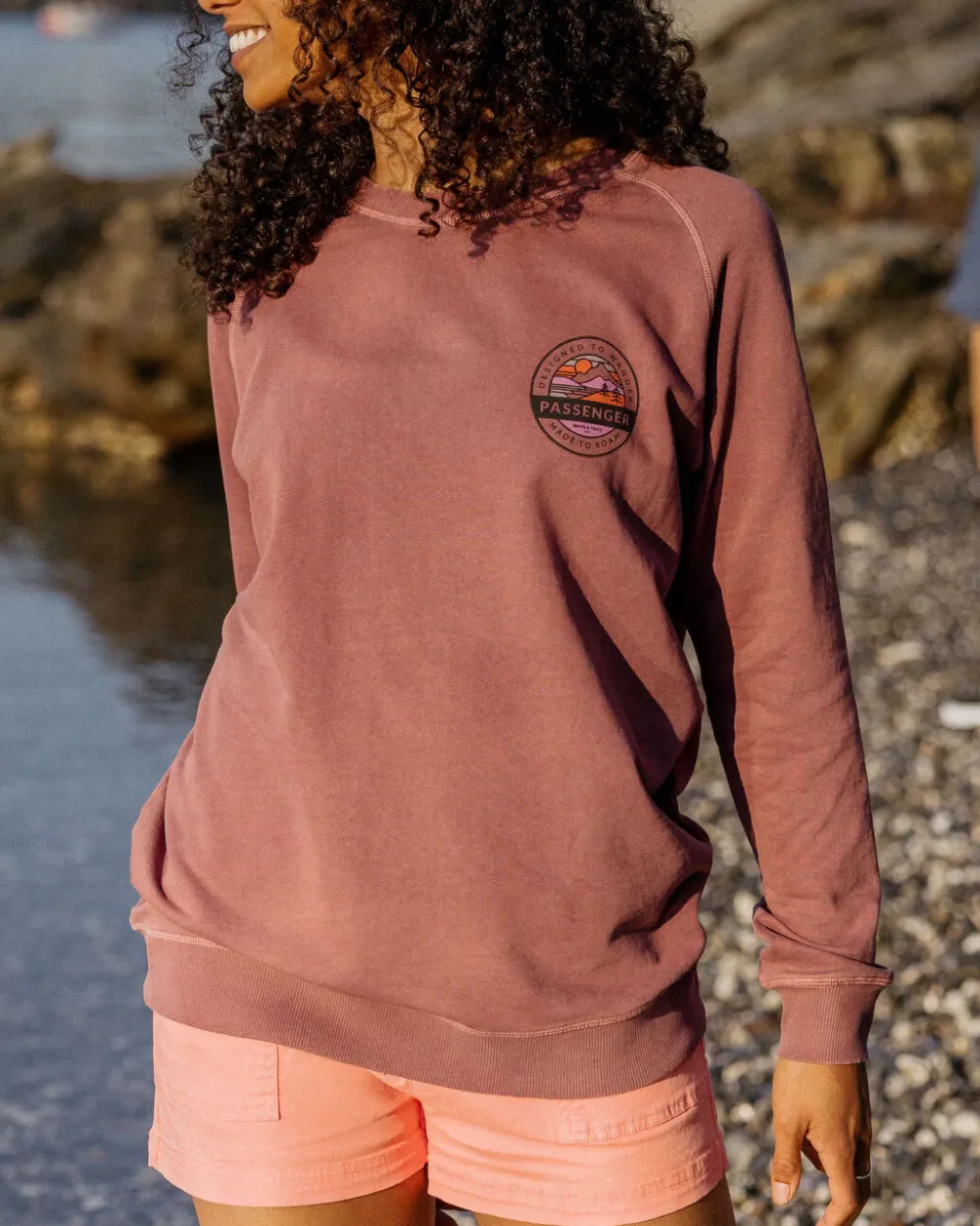 Passenger Hoodies & Sweatshirts|Women's Outlet>Wilds Recycled Cotton Oversized Sweatshirt Crushed Berry