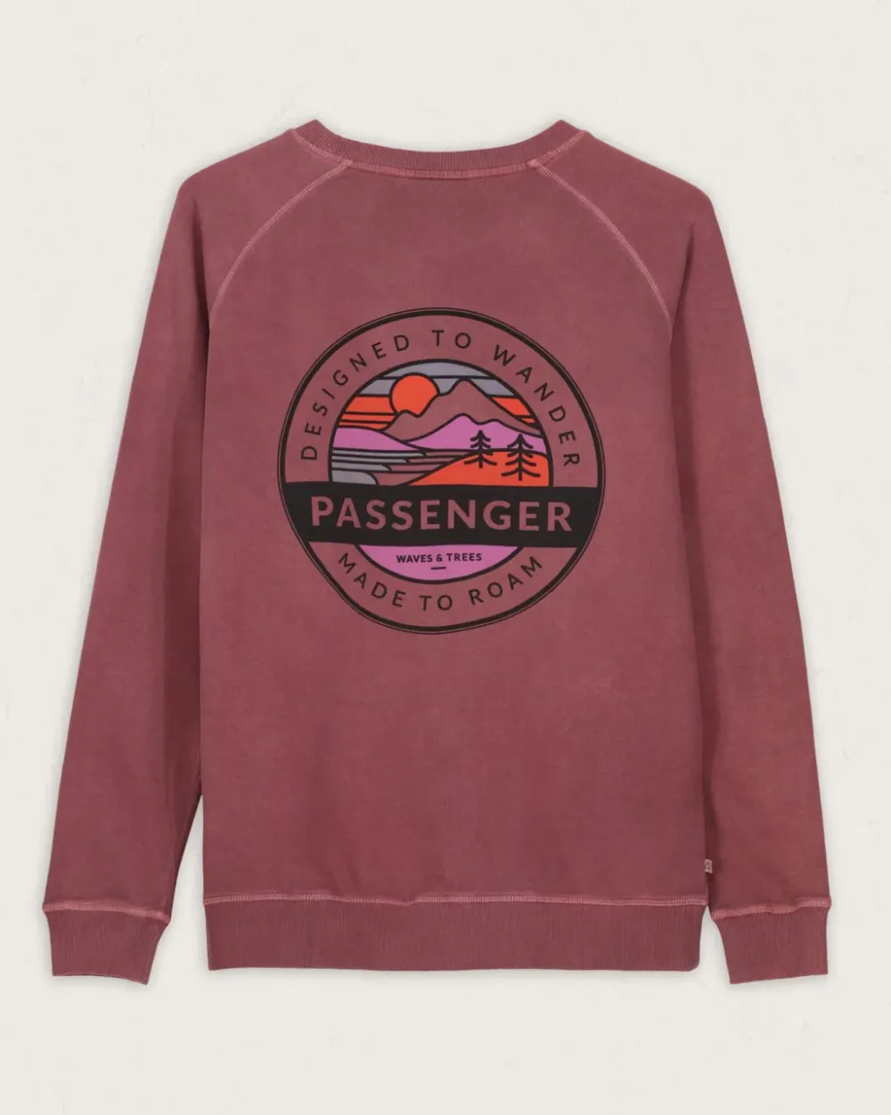 Passenger Hoodies & Sweatshirts|Women's Outlet>Wilds Recycled Cotton Oversized Sweatshirt Crushed Berry