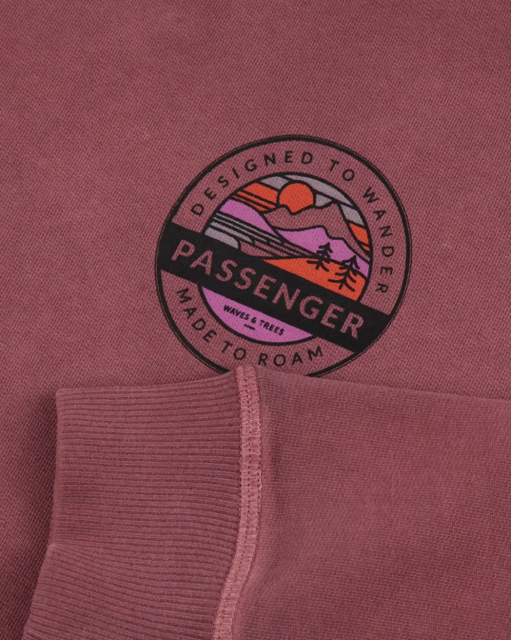 Passenger Hoodies & Sweatshirts|Women's Outlet>Wilds Recycled Cotton Oversized Sweatshirt Crushed Berry