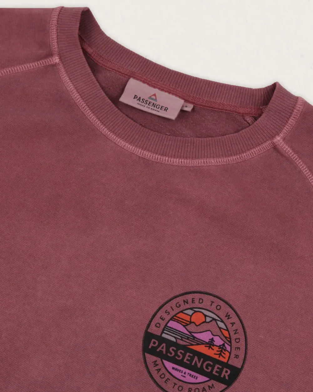 Passenger Hoodies & Sweatshirts|Women's Outlet>Wilds Recycled Cotton Oversized Sweatshirt Crushed Berry