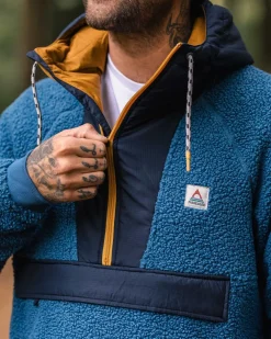 Floris van Bommel Fleece|Fleece>Woodland Recycled Polar-lined Sherpa Fleece Blue Steel