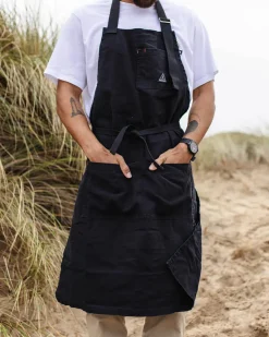 Floris van Bommel Best Sellers|Outdoor Kitchenware>Yard Organic Cotton Denim Apron Black
