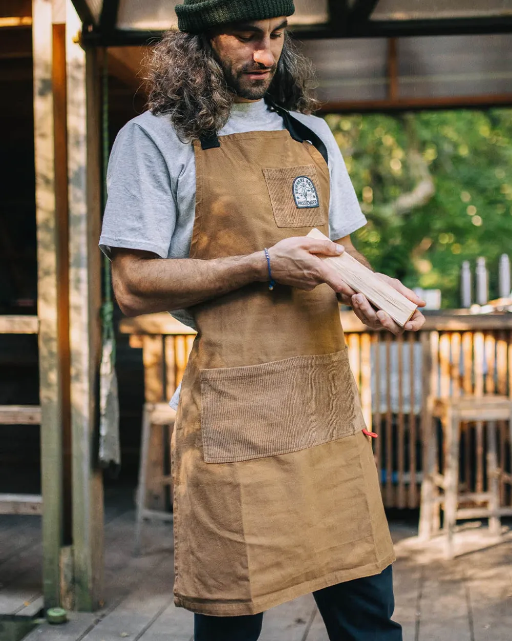 Floris van Bommel Best Sellers|Outdoor Kitchenware>Yard Organic Cotton Denim Apron Coconut